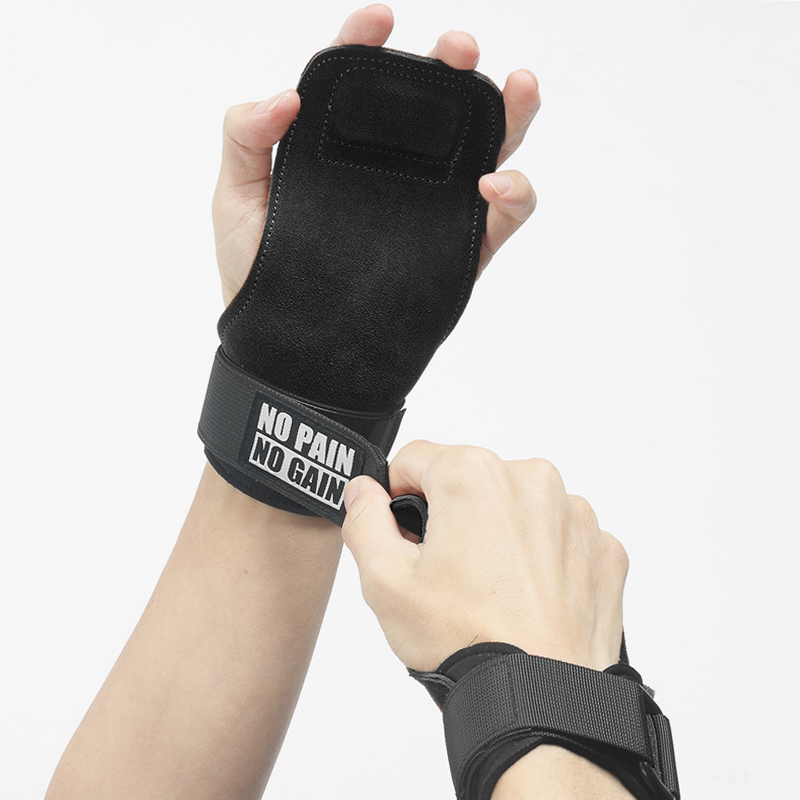 Crossfit Training Gear - Cowhide Gym Grips Gloves Weightlifting Fitness