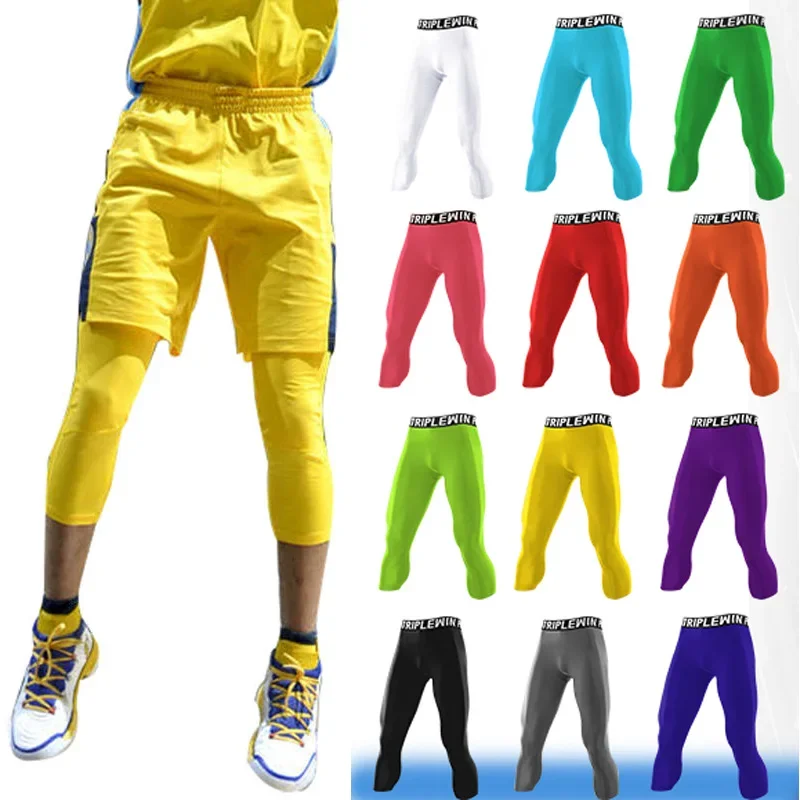 Crossfit Training - Men GYM Capri Running Tights Pants