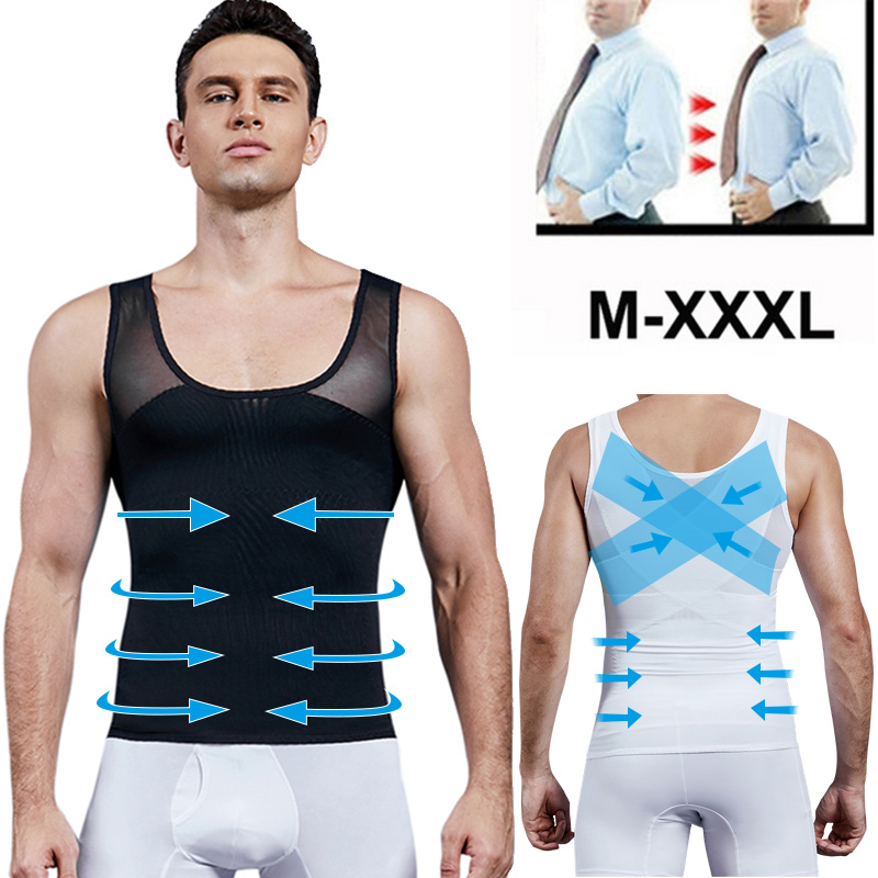 Men Shapewear Chest Compressio - Crossfit Weight Vest ulasan dan harga