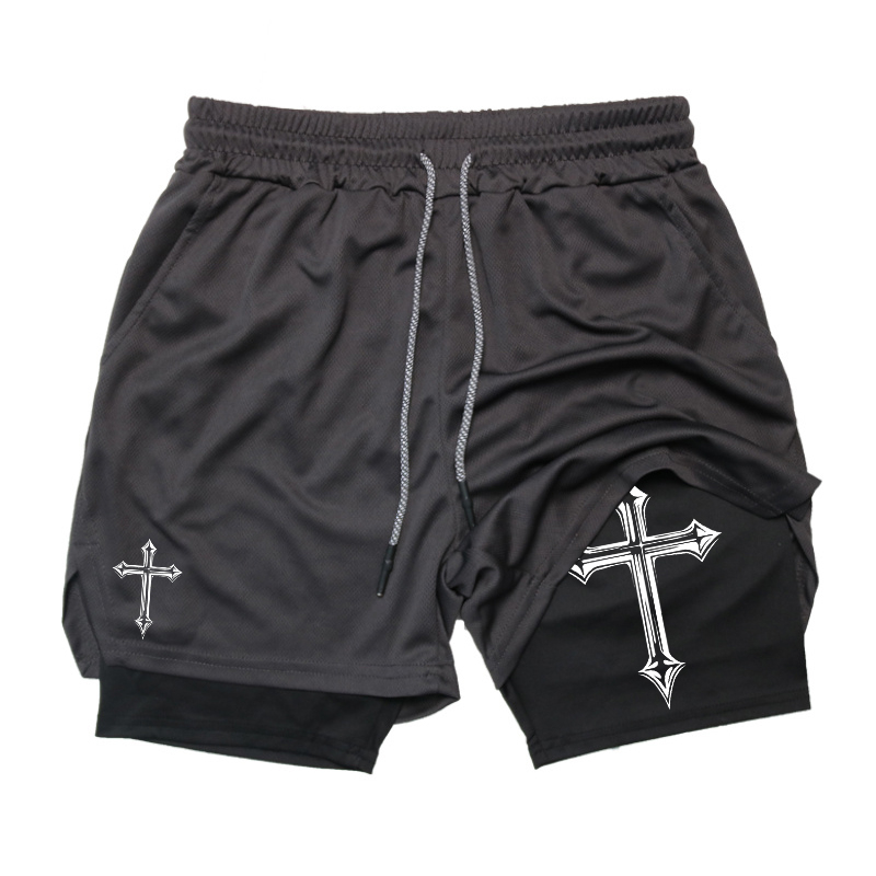 Cross Print 2-in-1 Workout Run - Crossfit Gear For Men ulasan dan harga